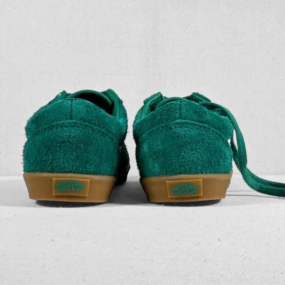 NWT VANS Old Skool Hairy Suede Green Gum Sole Skate Shoes | Men 6/Women 7.5 - Picture 8 of 10